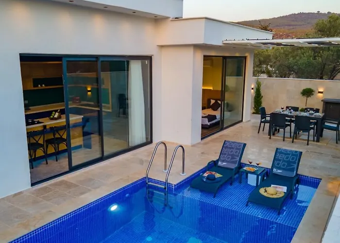 빌라 Patara 2 Bedroom Secluded With Private Pool Hot Tub 칼칸